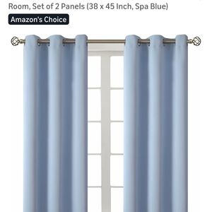 Spa Blue Grommet Curtain Panels